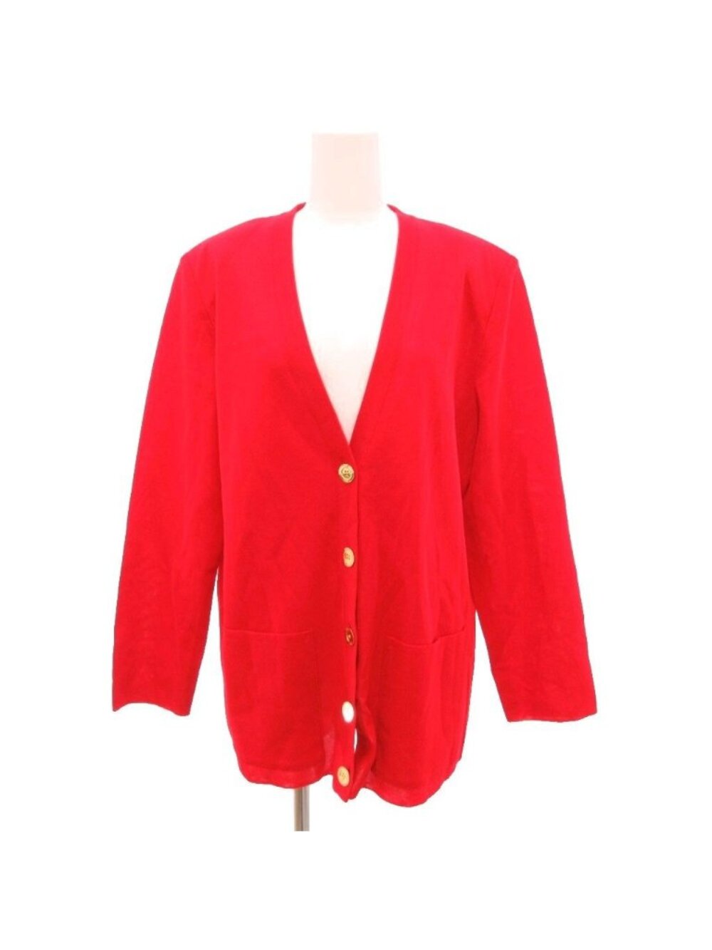 Saint Laurent Vintage Cardigan Logo Button Cassandra Embroidery L